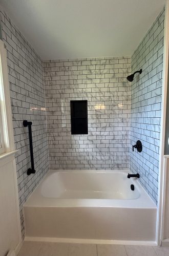 bath and shower remodel with subway tile in danbury ct